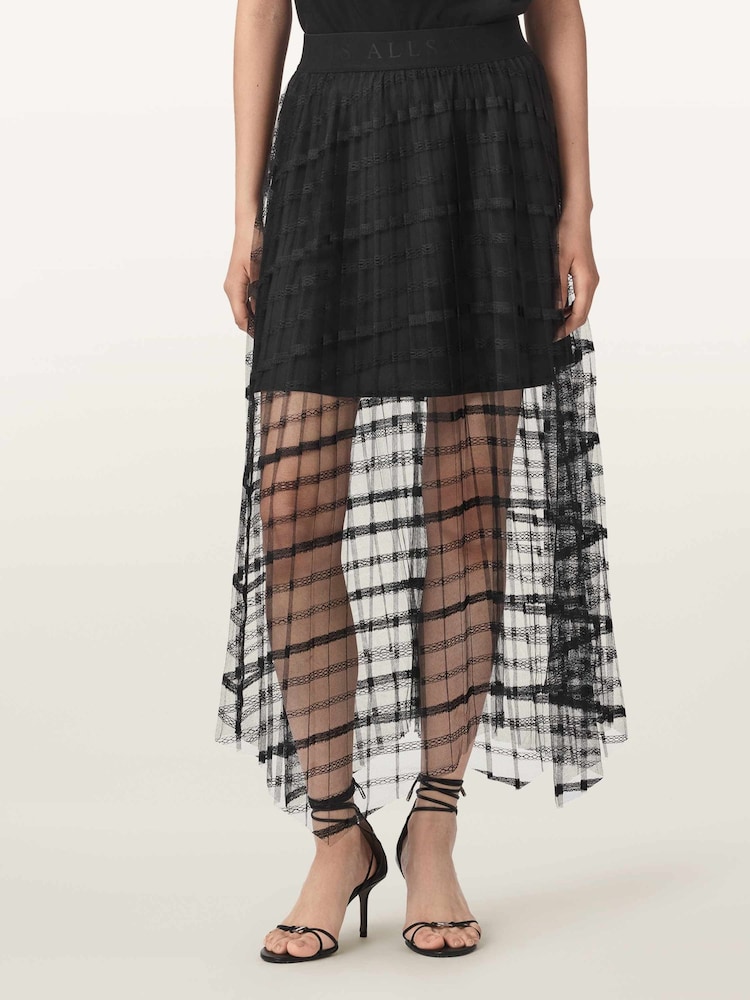 AllSaints Black Celia Skirt - Image 1 of 7