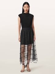AllSaints Black Celia Skirt - Image 2 of 7