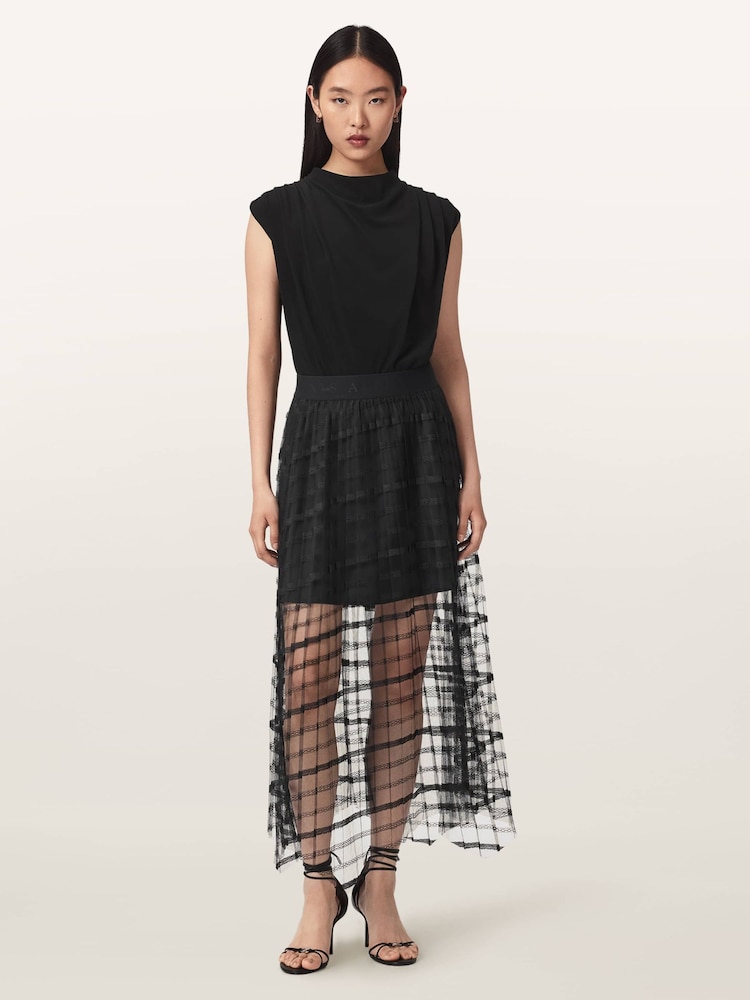 AllSaints Black Celia Skirt - Image 2 of 7