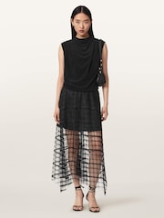 AllSaints Black Celia Skirt - Image 5 of 7