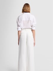 7 For All Mankind Pleated Colored Tencel Vesper White Trousers - Image 2 of 8