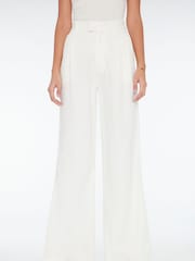 7 For All Mankind Pleated Colored Tencel Vesper White Trousers - Image 5 of 8