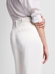 7 For All Mankind Pleated Colored Tencel Vesper White Trousers - Image 7 of 8