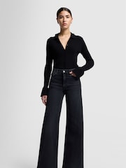 7 For All Mankind LOTTA Luxe Vintage Topline Black Jeans - Image 1 of 6
