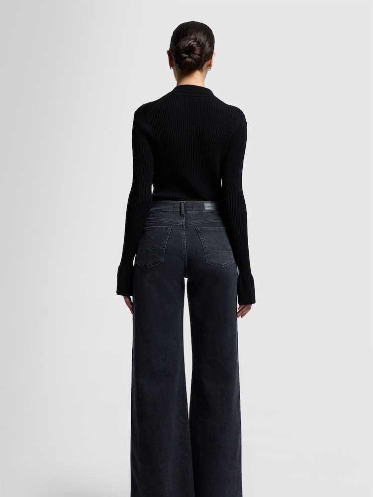 7 For All Mankind LOTTA Luxe Vintage Topline Black Jeans - Image 5 of 6
