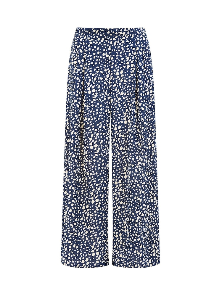Yumi Blue Dash Print Culotte Trousers - Image 4 of 4