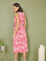 Yumi Geblümtes Midikleid mit Neckholder und Zierschlitz - Bild 3 von 4