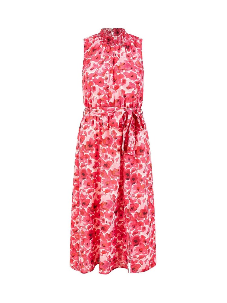 Yumi Geblümtes Midikleid mit Neckholder und Zierschlitz - Bild 4 von 4