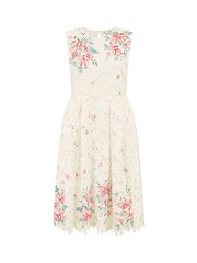 Yumi Cream Floral Border Lace Dress - Image 5 of 5