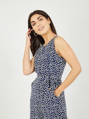 Mela Blue Sleeveless Culotte Jumpsuit - Image 2 of 4