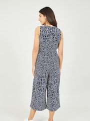 Mela Blue Sleeveless Culotte Jumpsuit - Image 3 of 4