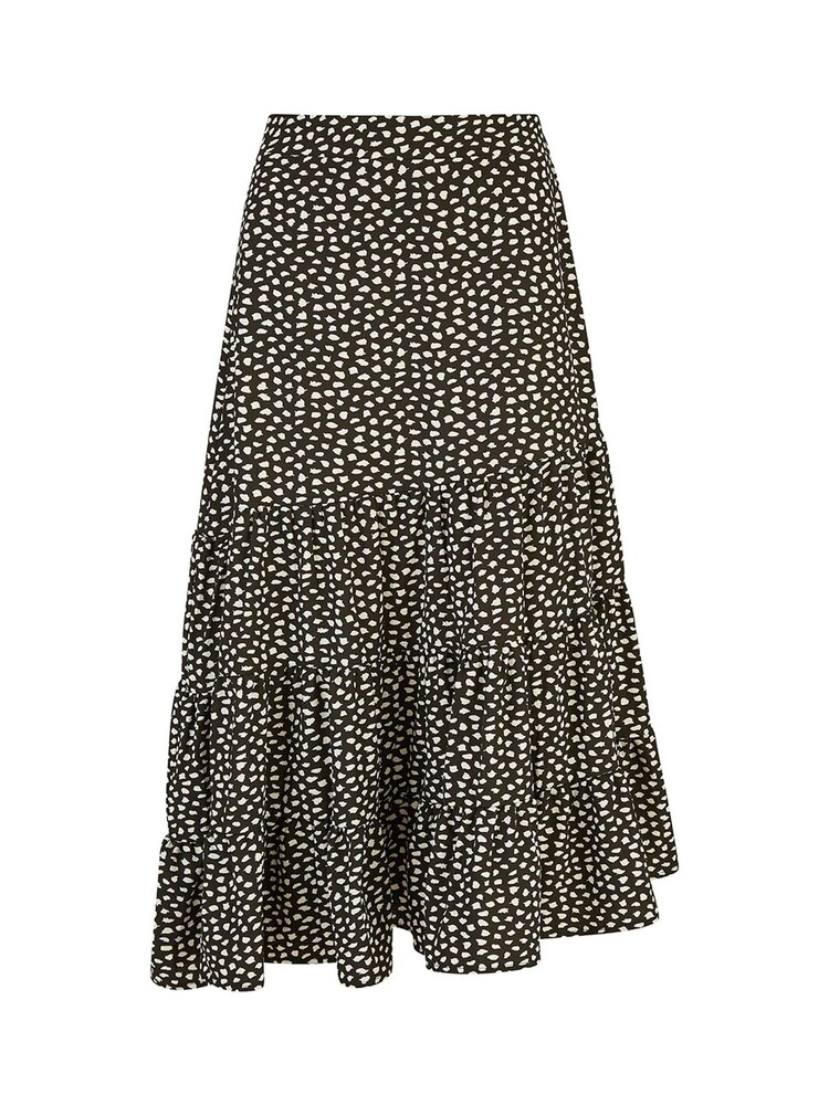 Mela Black Dalmatian Print Midi Skirt - Image 4 of 4
