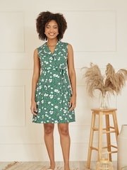 Mela Green Leopard And Daisy Print Shirt Dress - Image 2 of 5