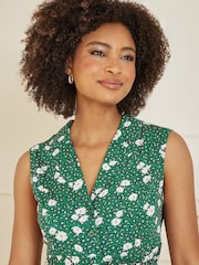 Mela Green Leopard And Daisy Print Shirt Dress - Image 3 of 5