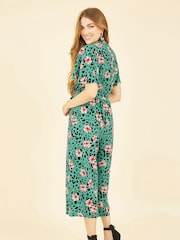 Mela Green Animal Print Jumpsuit With Angel Sleeves - Image 4 of 5