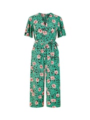 Mela Green Animal Print Jumpsuit With Angel Sleeves - Image 5 of 5