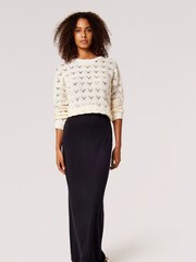 Apricot Black Modal Bodycon Maxi Skirt - Image 1 of 4