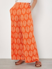 Apricot Orange Matisse Geo Palazzo Trousers - Image 1 of 5