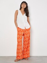Apricot Orange Matisse Geo Palazzo Trousers - Image 2 of 5