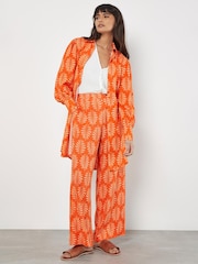 Apricot Orange Matisse Geo Palazzo Trousers - Image 5 of 5