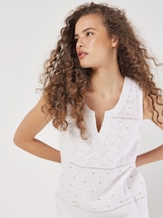 Apricot White Broderie Vest Shift Dress - Image 3 of 4