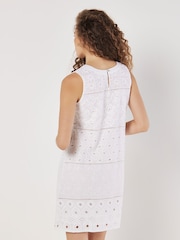 Apricot White Broderie Vest Shift Dress - Image 4 of 4
