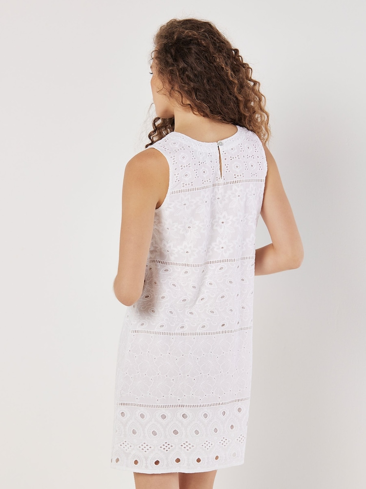 Apricot White Broderie Vest Shift Dress - Image 4 of 4
