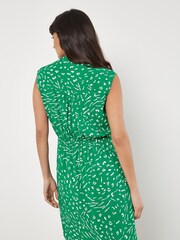 Apricot Green Zebra And Leopard Abstract Zip Dress - Image 3 of 4
