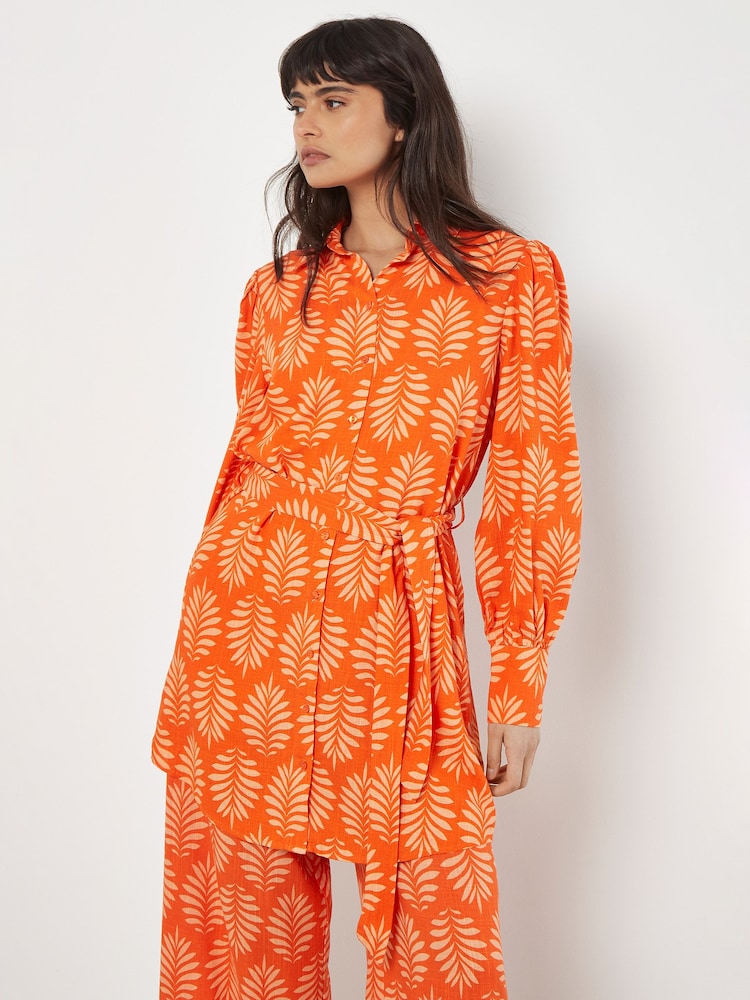 Apricot Orange Matisse Geo Slimline Shirt Dress - Image 1 of 5