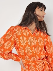 Apricot Orange Matisse Geo Slimline Shirt Dress - Image 4 of 5
