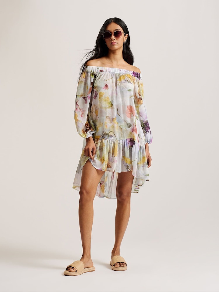 Ted Baker Multi Dashan Off The Shoulder Dress - Image 1 of 7