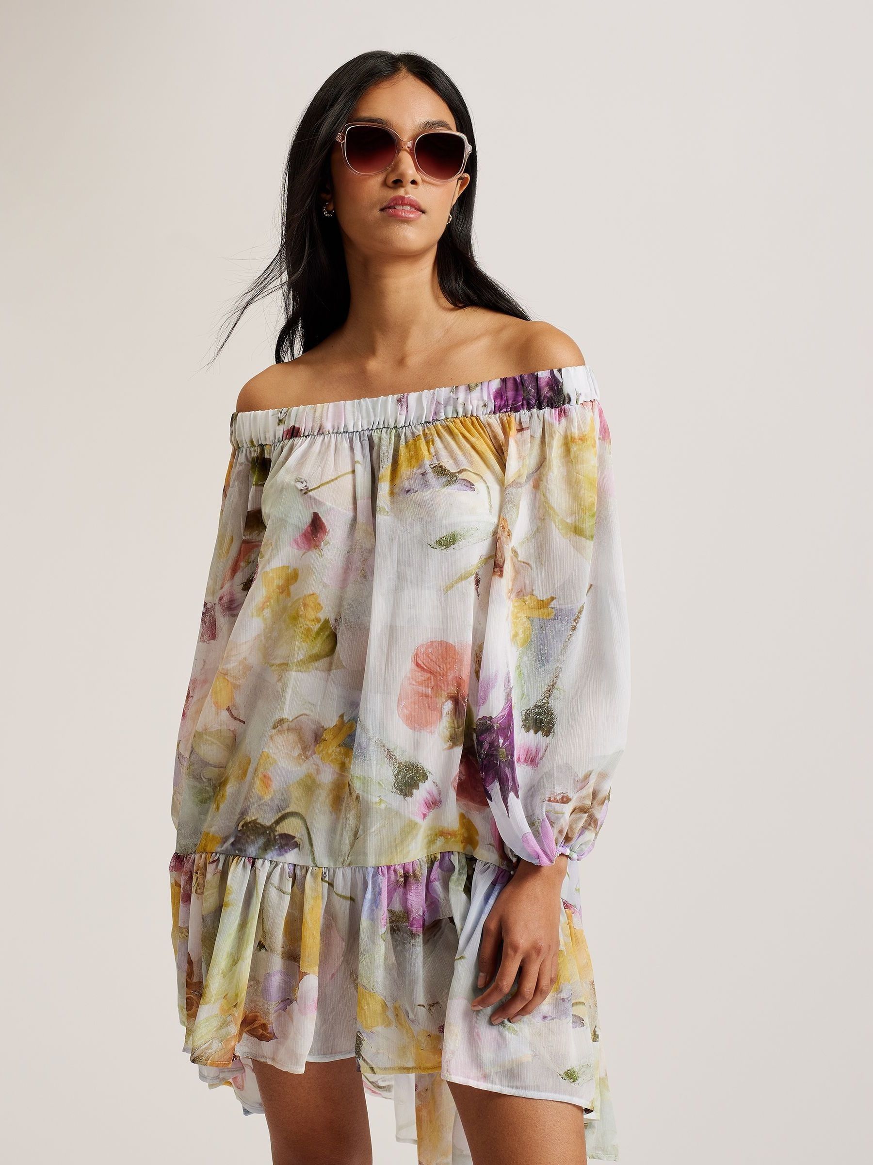 Buy Ted Baker Multi Dashan Off The Shoulder Dress from Next Luxembourg