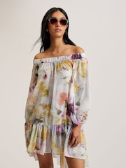 Ted Baker Multi Dashan Off The Shoulder Dress - Image 2 of 7