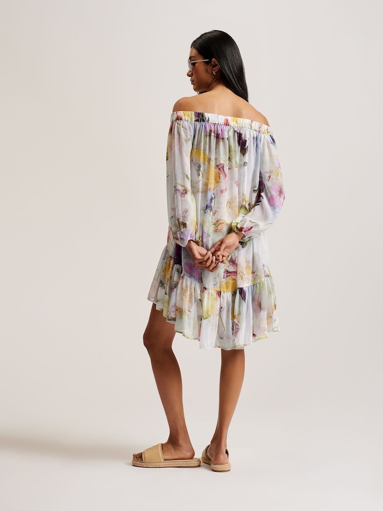 Ted Baker Multi Dashan Off The Shoulder Dress - Image 4 of 7
