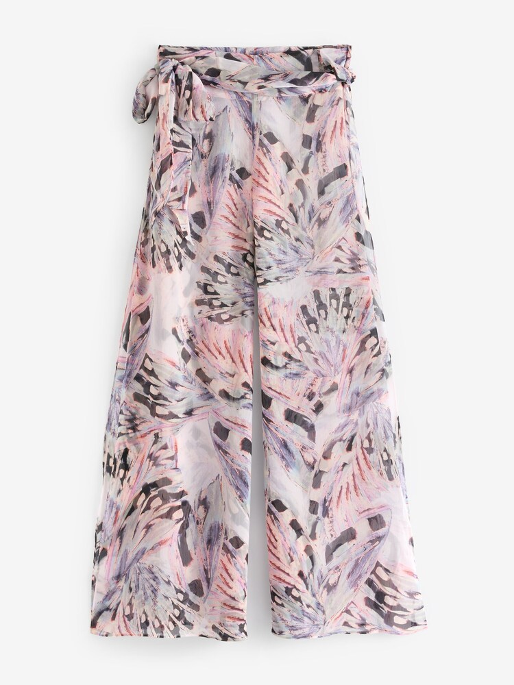 Ted Baker Pink Belarh Wide Leg Beach Trousers - Image 4 of 6