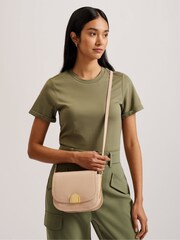 Ted Baker Brown Lock Detail Imilda Small Satchel Bag - Image 2 of 5