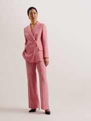 Ted Baker Pink Hiroko Oversized Double Breasted Blazer Coat - Image 1 of 6