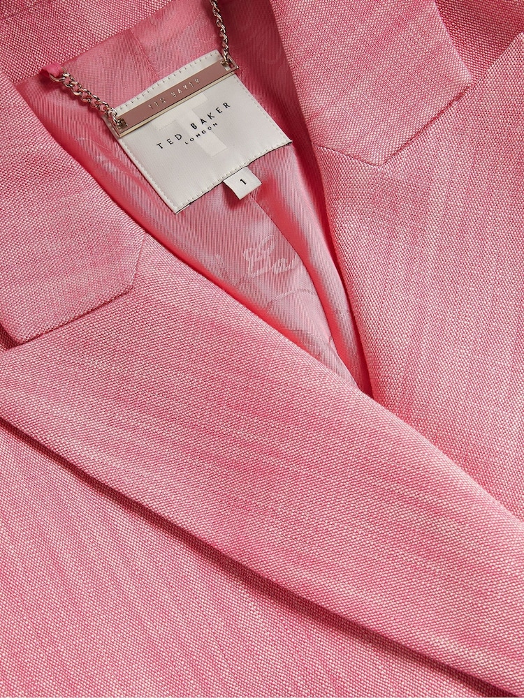 Ted Baker Pink Hiroko Oversized Double Breasted Blazer Coat - Image 6 of 6