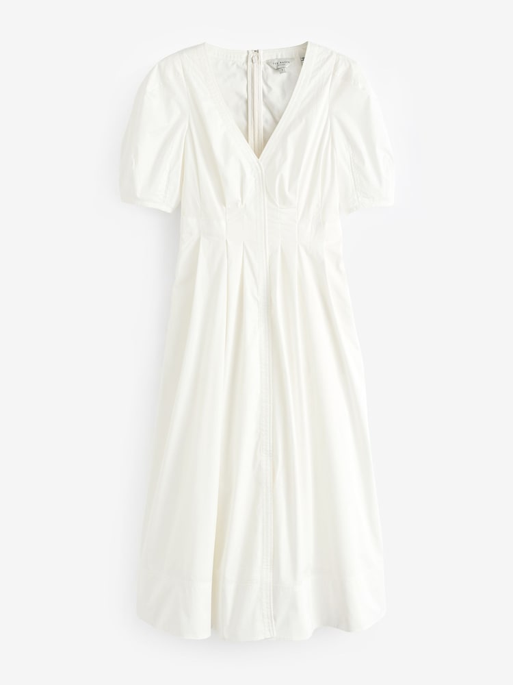 Ted Baker White Ledra Puff Sleeve Midi Dress - Image 6 of 6