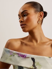 Ted Baker White Scuba Floral Merreen Midi Dress - Image 2 of 5