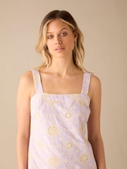 Ro&Zo Purple Broderie Strappy Short Dress - Image 3 of 5