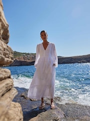 Ro&Zo White Mixed Broderie Midi Dress - Image 1 of 7