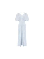 Ro&Zo Blue Squiggle Print Button Through Midi Dress - Image 5 of 5