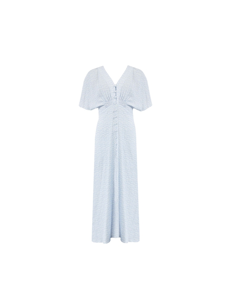 Ro&Zo Blue Squiggle Print Button Through Midi Dress - Image 5 of 5