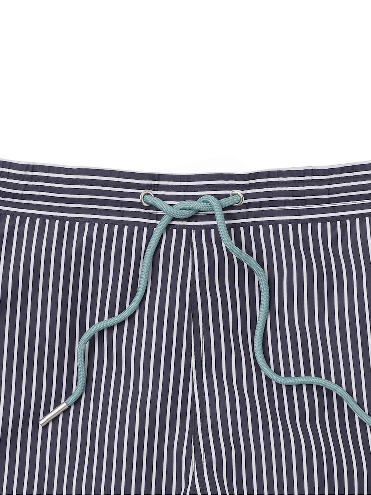 The Savile Row Company Blue White Reverse Stripe Recycled Swim Shorts - Изображение 4 из 4