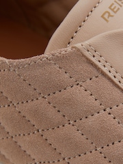 Reiss Blush Cassidy Leather Suede Lattice Trainers - Image 5 of 5