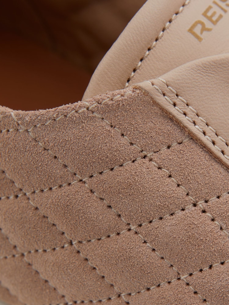Reiss Blush Cassidy Leather Suede Lattice Trainers - Image 5 of 5