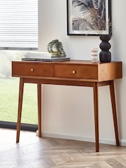 Julian Bowen Ash Lowry Writing Desk With 2 Drawers - Image 1 of 5