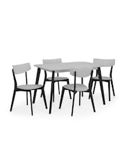 Julian Bowen Grey and Black Casa Rectangular Dining Table - Image 4 of 6
