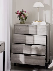 Julian Bowen Grey and Oak Bali 4 Drawer Chest - Image 2 of 6